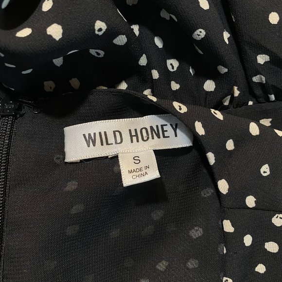 Wild Honey Long Sleeve Spot Me Mini Dress in Black - Picture 6 of 10